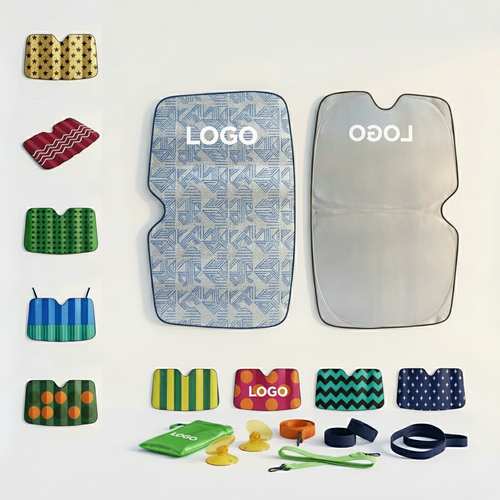 Multi-Color Reflective Car Sun Shade Set with Fun Patterns