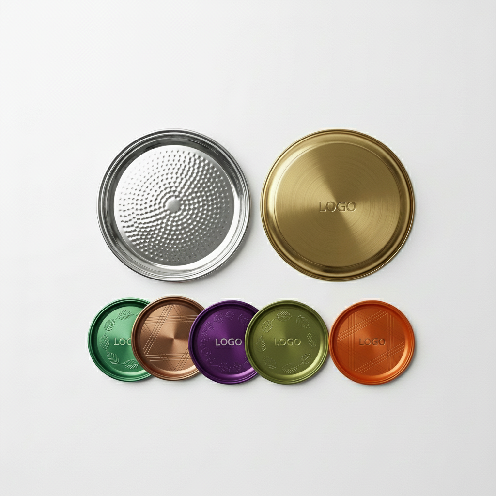 7-Piece Hammered Metal Tool Tray Set in Assorted Colors