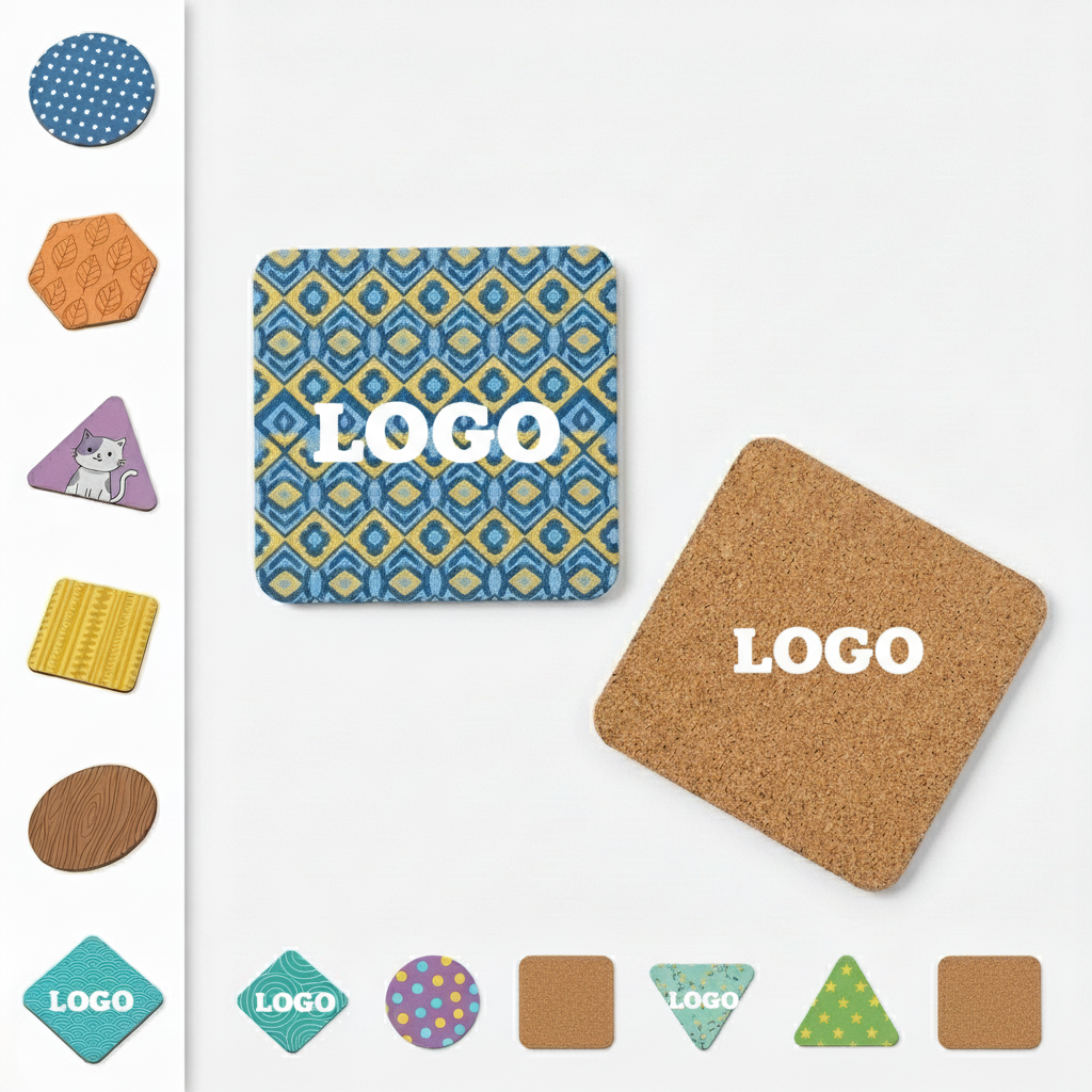 Personalized 4-Inch Square Drink Coasters - Full Color Double-Sided Print