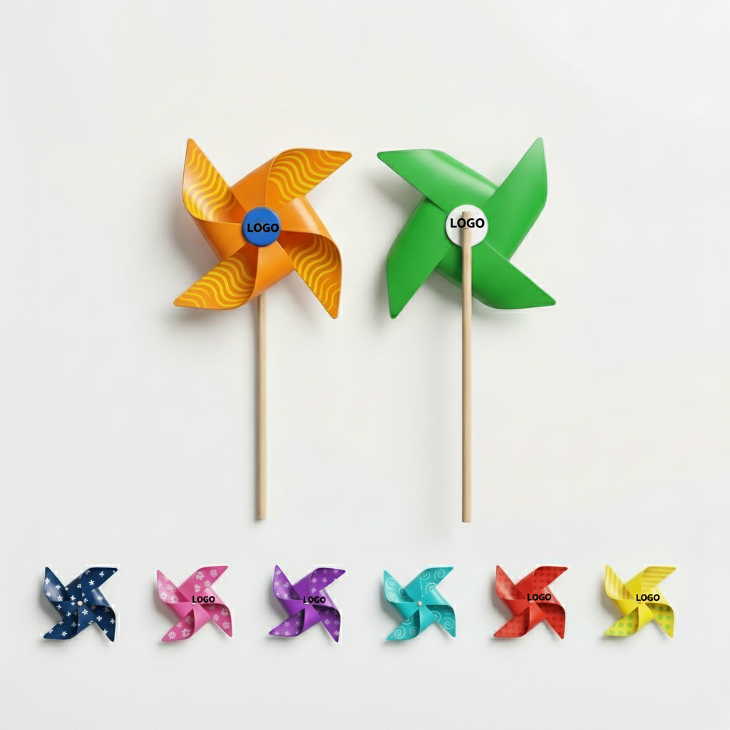 9-Inch Multi-Color PVC Pinwheel Set for Lawn and Garden Decor