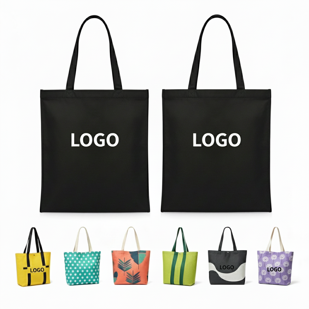 Vibrant Reusable Non-Woven Tote Bag Collection