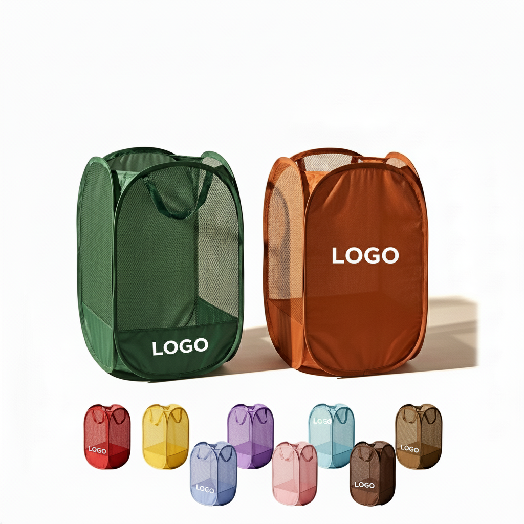 Collapsible Laundry Hamper with Heavy-Duty Handles and Side Pocket