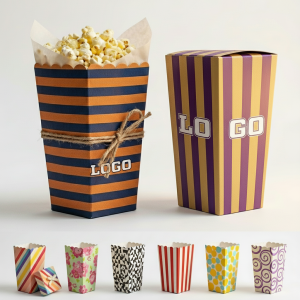 Assorted Pattern Instant-Fold Popcorn Party Boxes